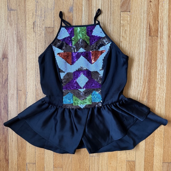 Party Ready Y2K Bebe Sequin Peplum Top - Picture 4 of 8